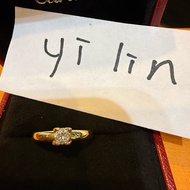 卡地亞Cartier au750黃K金30分復古鑽戒