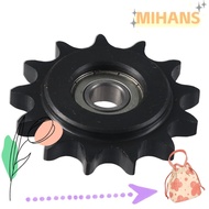 MIH Chain Idler Sprocket, C45 Carbon Steel 10mm Bore 1/2" Pitch Convex Idler Gear, Black Oxide  13 T