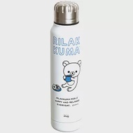 San-X 拉拉熊休閒自由風系列冷暖保溫瓶。藍