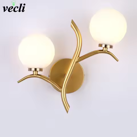 Nordic Metal LED Wall Lamp Glass ball Postmodern golden Wall lamp G9 Loft cafe Bedside light porch c