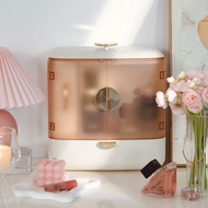 【Spot goods】Bedroom Storage Box Desktop Makeup Mirror Storage Cabinet Drawer Storage
