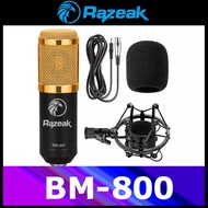 RAZEAKไมค์ ไมค์อัดเสียง คอนเดนเซอร์ Pro Condenser Mic Microphone BM800 พร้อม ขาตั้งไมค์โครโฟน และอุป
