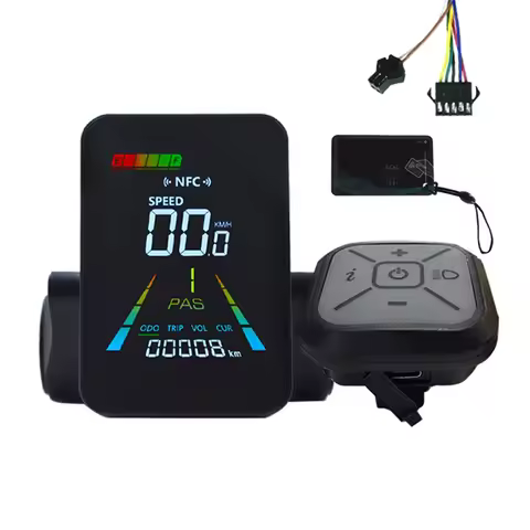 Y91A-F3 Electric Scooter Color LCD Display NFC UART Interface 24V/36V 48V/60V E-Bike Meter Speedomet