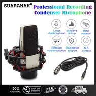 Professional Condenser Microphone 16mm 26mm Mic Core 48V Mental Recording Mic with Shock Mount 2.38M