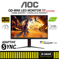 AOC U32G4ZMN 31.5-inch 4K UHD 240Hz Fast VA QD-Mini LED Gaming Monitor (3Yrs AOC Warranty)