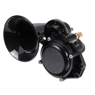 12V/24V Auto Air Horn Loud Truck Trumpet Air Horn with Electric Valve Flat for Car Vehicle Trucks Bu