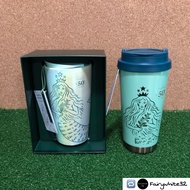 แก้วสตาร์บัคส์ครบรอบ 50 ปี Stabucks Double Wall Siren Mug 12 OZ. + Mint Siren Tumbler 16 OZ. ของแท้
