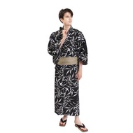 日本 和服 男 綿 浴衣 腰封 2 件 套組 L Z35-c3 yukata