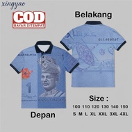 Malaysian Ringgit Polo Shirt RM100 | Unique Exclusive Banknote Pattern, Unisex Short Sleeve Polo. Si