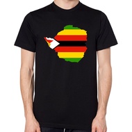 Zimbabwe Flag Map T-Shirt Men Unisex Top Africa