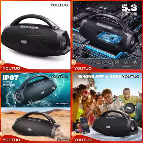 W-King X20 Bluetooth Speaker 300W Portable Boombox for Outdoor Camping Karaoke Parties