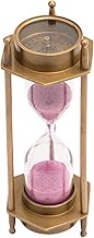 NAUTICAL COLLECTION | Decorative 5.75'' Hour Glass 3 min Made with Maritime Brass Compasses on The B