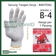 PUTIH [Dozen] W873 Work Gloves 4-bull Thread Knitting Safety Gloves White B4