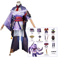 Genshin Impact Cosplay Raiden Shogun Cosplay Costume Uniform Raiden Shogun Wig Chinese Style Anime