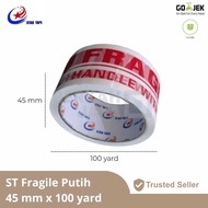 STAR TAPE FRAGILE WHITE FRAGILE DUCT TAPE 45 MM X 100 YARD (White ST Fragile Tape)