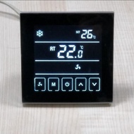 Black LCD Thermostat for Central Air Conditioning Fan Coil Units 2 System Cooling Heating Room Temperature Controller