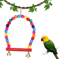 1 Piece Bird Colorful Swing, Boredom Relieving Interactive Climbing Ladder, Wooden Budgerigar Toys, 