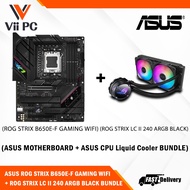 ASUS ROG STRIX Dual LC II 240 ARGB AIO CPU Liquid Cooler + ASUS ROG STRIX B650E-F GAMING WIFI ATX Mo
