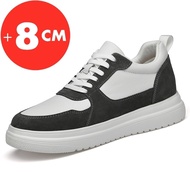 Men Sneakers Elevator Shoes Heightening Height Increase Insole 7-8CM High Heels Shoes Genuine Leathe