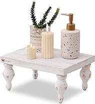 Wood Tray - 12 x 9 x 5.5in Farmhouse Decor Display Stand, Kitchen Counter Tray, Rustic Coffee Bar De
