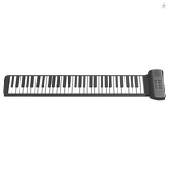 61 Keys Roll Up Piano with Built-in Speaker 16 Tones 6 Demos Supports Recording Sustain Headphone Jack Silent Hand Roll Piano Flexible Silicone Electronic Keyboard