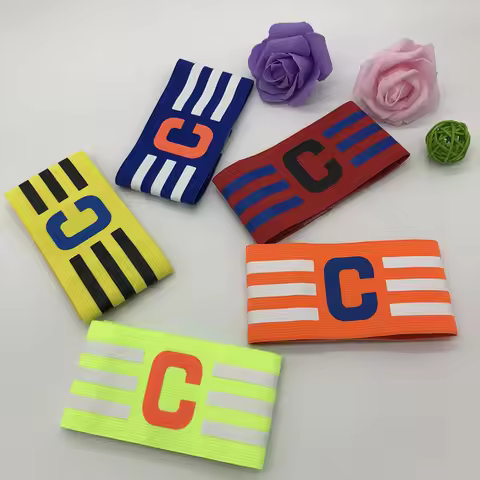 1 Pcs Football Match Captain C Word Mark Armband Paste Team Leader C Word Nylon Adjustable For Socce