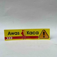 Beware of Glass Sticker - Waterproof Sticker Beware of Glass - Laminating - Waterproof