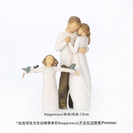 ขอให้เป็นของขวัญ】 Willow Tree อเมริกาสัญญารักรูปปั้นคู่รักของขวัญแต่งงานที่ระลึกสำหรับครอบครัวสามคน