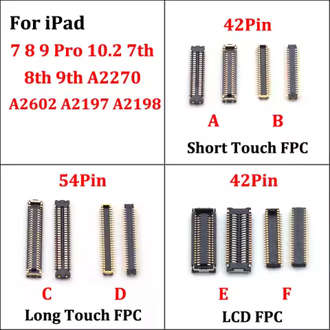 2pcs For IPad 7 8 9 Pro 10.2 7th 8th 9th A2270 A2602 A2197 A2198 42 54 Pin Touch LCD Display Screen 