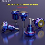 LOOKSHOW 2Pcs Burning Titanium CNC Motorcycle License Plate Screw Cover Shell Holes Plate Scooter Ac