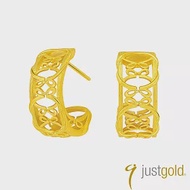 【Just Gold 鎮金店】g Monogram系列 純金貼耳耳環