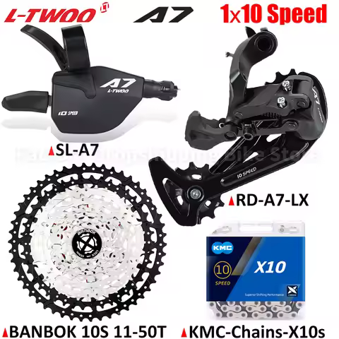 LTWOO A7 1x10 Speed MTB Groupset Shift Lever Rear Derailleur X10 Chain 11-42/46/50T Cassette 10V Der