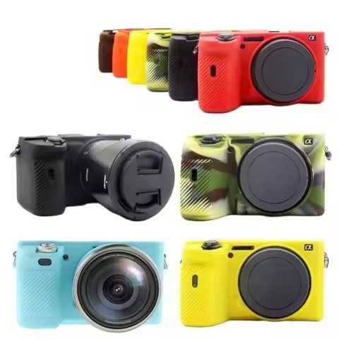 Soft Silicone Armor Skin，Shockproof Full Wrap Body Protector For Sony A5000 A5100 A6000 A6100 A6300 