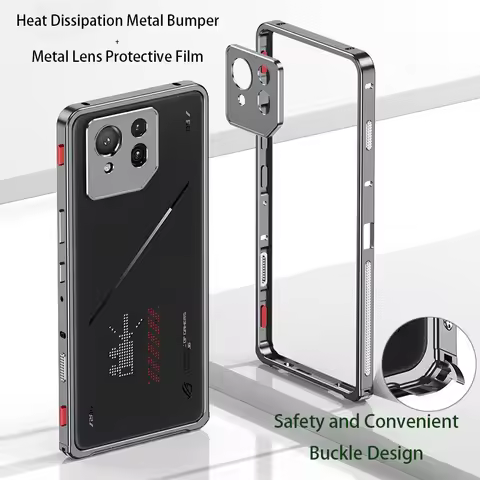 Aluminum Alloy Cooling Bumper Case For ASUS ROG Phone 9 8 Pro Metal Frame Heat Dissipation Protectiv