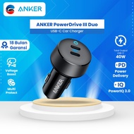 ANKER PowerDrive III Duo USB-C USB Type C Car Charger fast charging 40w 2 port each 20W power IQ 3.0