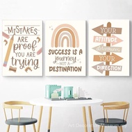 Modern Cute Motivational Quotes Canvas Art Poster Prints Rainbow Style Words Wall Decorative Picture