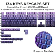 Shine Through PBT Keycaps, Keycaps 60 75 100 Percent OEM Profile, Doubleshot Custom Key caps Set for