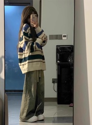 นุ่ม ถัก ผู้หญิง เสื้อสเวตเตอร์ ลำลอง หลวม Fit ลาย ฤดูใบไม้ร่วง เสื้อท่อนบน Heattech Thermal สบาย เส