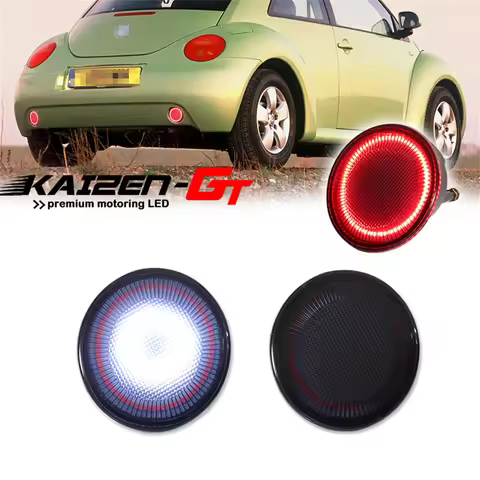 Car Rear Bumper Reflector Tail Lights Red LED Rear Fog Light & White Backup Reverse Light For Volksw