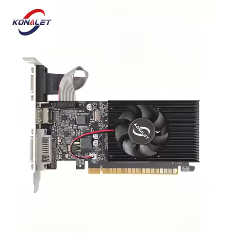 KONALET GT210 1GB Graphics Card HDMI VGA DVI Low Profile GPU for Desktop PC Office Video Dual Displa