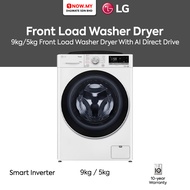LG 9kg/5kg Inverter Front Load Washer Dryer FV1209D4W | AI Direct Drive Mesin basuh Pengering 洗衣机烘干机