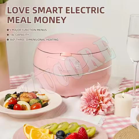 Kitchen Rice Steamer Multi Cooker Household Rice Cooker Peach Heart-Shaped Smart Mini Rice Cooking M