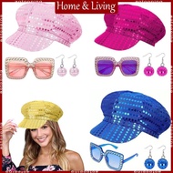 AOTO Disco Costume Outfits 60s 70s 80s Disco Accessories Sequins Caps  Earrings Sunglasses for Hallo