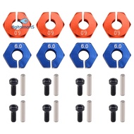 4 Pcs Aluminum Thickness Wheel Hex 12mm Drive Hub with Pins Screws for RC Car Crawler Trucks Slash