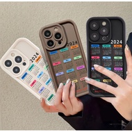 Fashion 2024 Calendar Design Phone Case For Samsung Galaxy A15 A22 A32 A35 A55 A70 A750 J2 Prime J4 