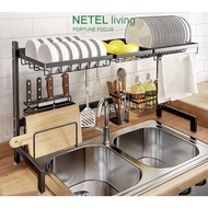 NETEL Dish Rack Over Sink Dish Drying Rack Kitchen Stainless Steel Over The Sink Shelf Storage Rack