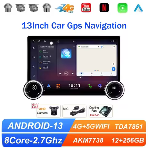 FYT7870 13Inch 2Din Android13 Car Radio Wireless Carplay Auto Multimedia Video Player Universal GPS 