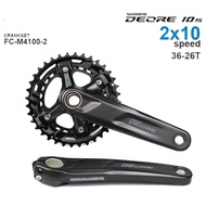 SHIMANO DEORE FC M4100 CRANKSET 170มม.175มม.36T-26T 2X10ความเร็วMTBจักรยานช่วงกว้าง