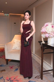 Đầm dạ hội hai dây cut-out eo - YB251006