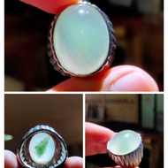 Natural Ice Jadeite Jade Giok Aceh Type A Ring Perak